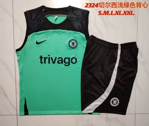 Adult Uniform 2023-2024 Chelsea Green Soccer Training Vest and Shorts
