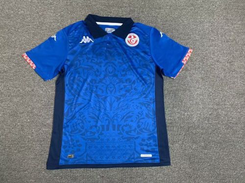 Fans Version 2024 Tunisia Third Away Blue Soccer Jersey Football Shirt