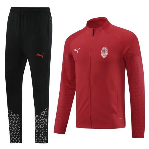 2023-2024 Ac Milan Red Soccer Training Jacket and Pants