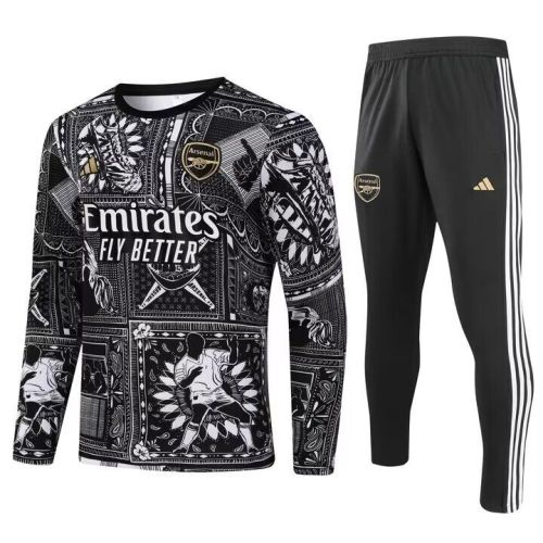 2023-2024 Arsenal Black Special Version Soccer Training Sweater and Pants