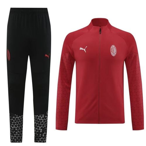 2023-2024 Ac Milan Red Soccer Training Jacket and Pants