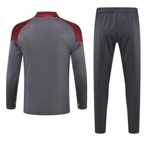 2023-2024 Manchester City Grey/Red Soccer Training Sweater and Pants