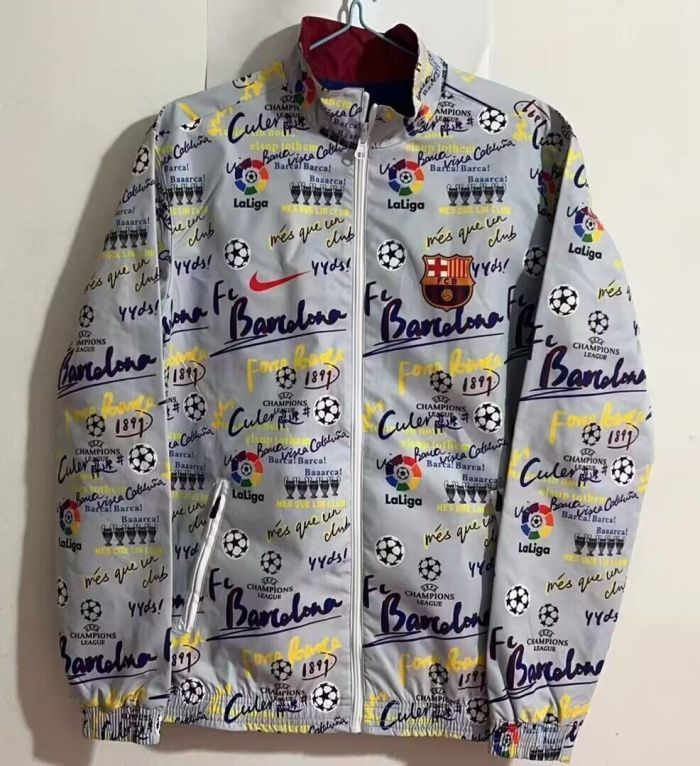2023-2024 Barcelona Soccer Reversible Windbreaker Jacket Football Jacket