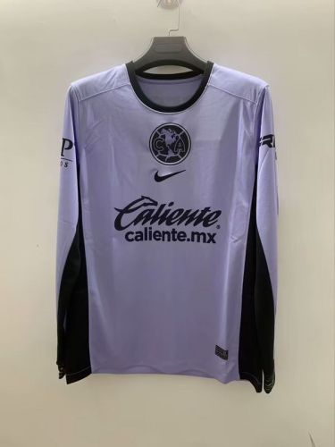 Long Sleeve 2023-2024 Club America Aguilas Away Purple Soccer Jersey