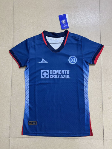 Women 2023-2024 Cruz Azul Third Away Blue Soccer Jersey Lady Football Shirt