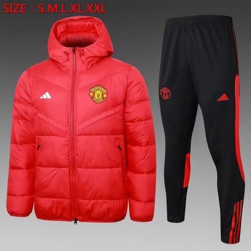 2023-2024 Manchester United Red Cotton Jacket Soccer Coat and Pants
