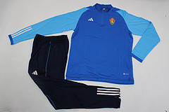 2023-2024 Zaragoza Blue Soccer Training Sweater and Pants