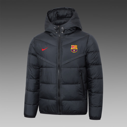 2023-2024 Barcelona Black Soccer Cotton Coat