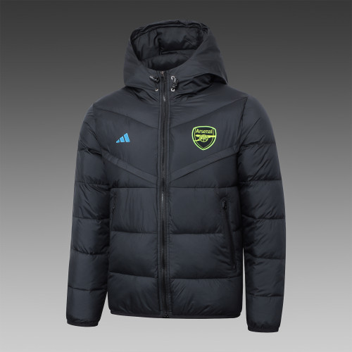 2023-2024 Arsenal Black Soccer Cotton Coat