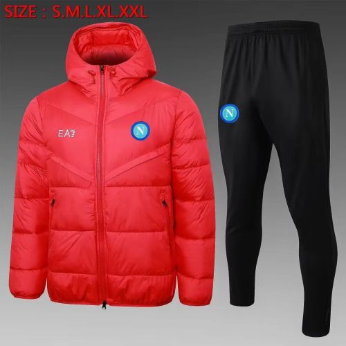 2023-2024 Napoli Red Cotton Jacket Soccer Coat and Pants