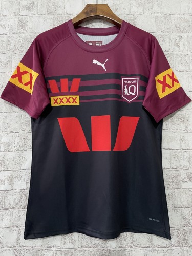 2024 Maroons Rugby Jersey Black Training Shirt