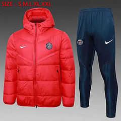 2023-2024 PSG Red Cotton Jacket Soccer Coat and Pants