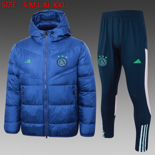 2023-2024 Ajax Dark Blue Cotton Jacket Soccer Coat and Pants