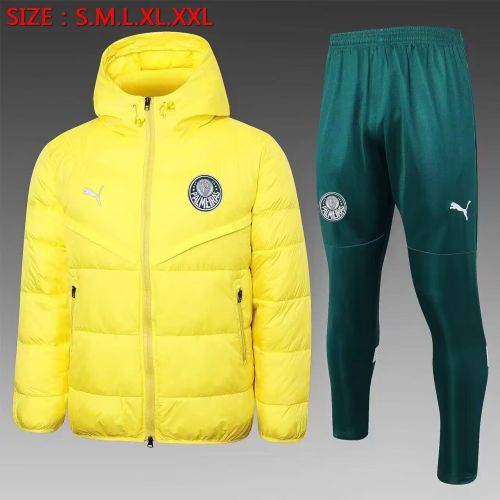 2023-2024 Palmeiras Yellow Cotton Jacket Soccer Coat and Pants