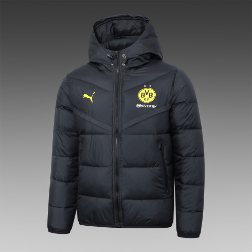 2023-2024 BVB Dortmund Black Soccer Cotton Coat