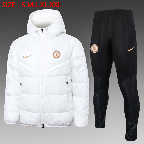 2023-2024 Chelsea White Cotton Jacket Soccer Coat and Pants