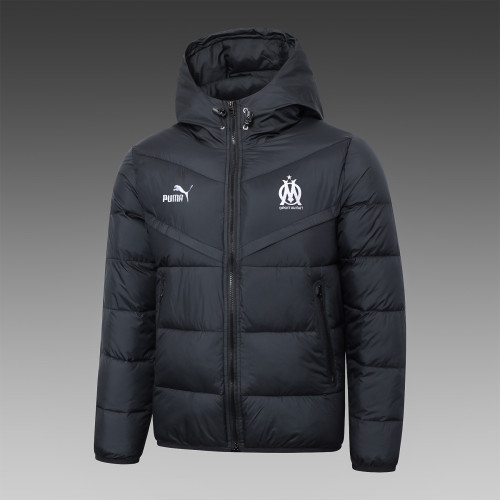 2023-2024 Marseille Black Soccer Cotton Coat