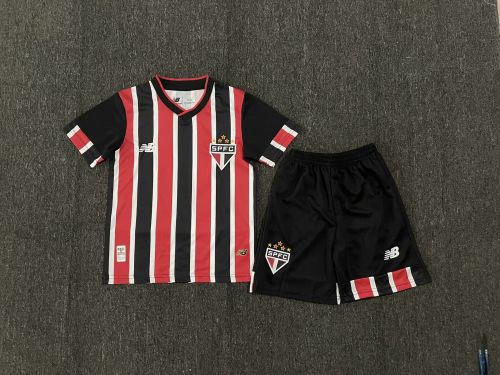 Youth Uniform Kids Kit 2024-2025 Sao Paulo Away Soccer Jersey Shorts