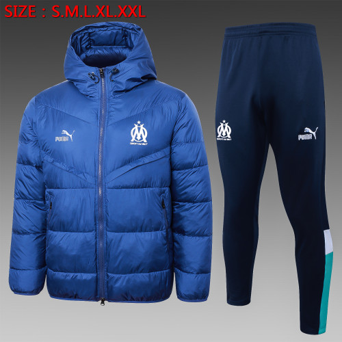 2023-2024 Marseille Dark Blue Soccer Cotton Coat