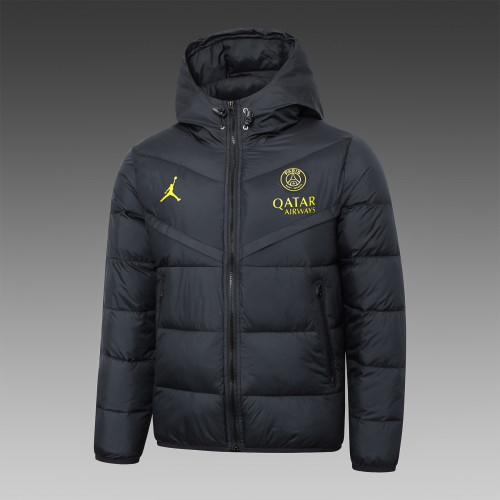 2023-2024 PSG Black Soccer Cotton Coat