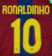 Ronaldinho 10 Lettering for 2007-2008 barcelona Home Jersey