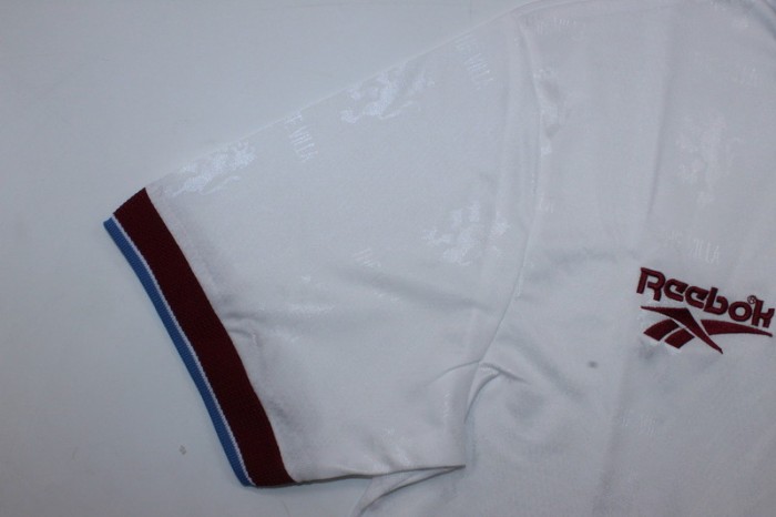 Retro Jersey 1995-1996 Aston Villa Away White Soccer Jersey Vintage Football Shirt