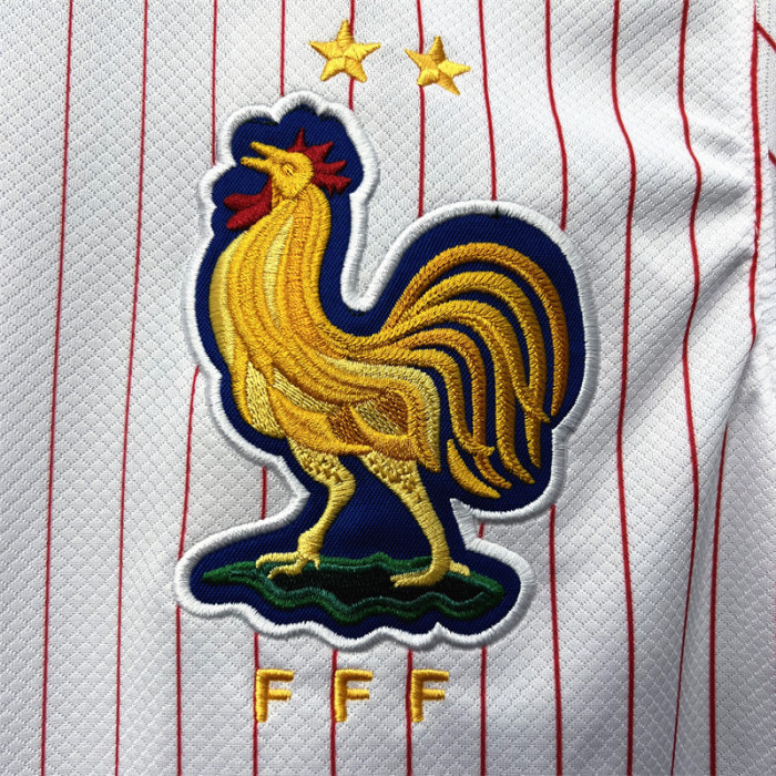Fan Version 2024 France Away White Soccer Jersey Football Shirt
