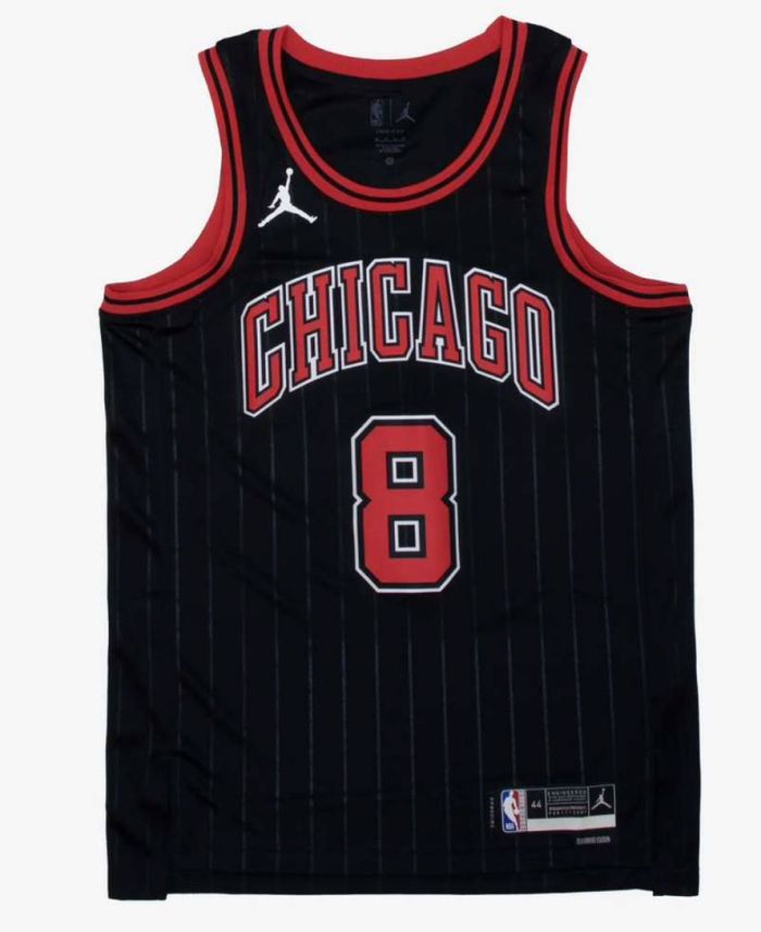 Chicago Bulls 8 LAVINE Black Basketball Shirt NBA Jersey