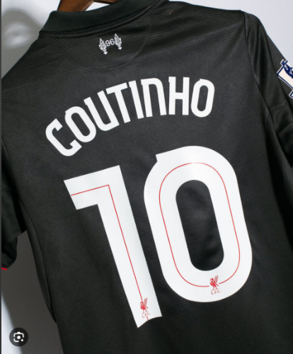 Countinho 10 Lettering for 2015-2016 Liverpool Third Away Jersey