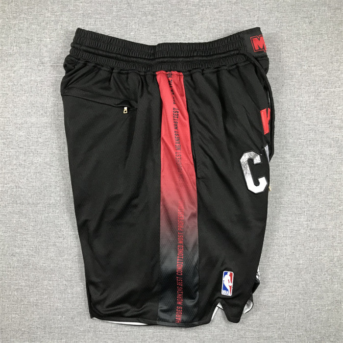 with Pocket 2024 City Edition Miami Heat NBA Shorts Black Basketball Shorts