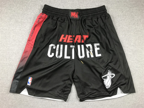 with Pocket 2024 City Edition Miami Heat NBA Shorts Black Basketball Shorts