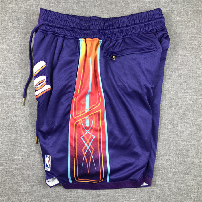 with Pocket 2024 City Eidition Phoenix Suns NBA Shorts Purple Basketball Shorts