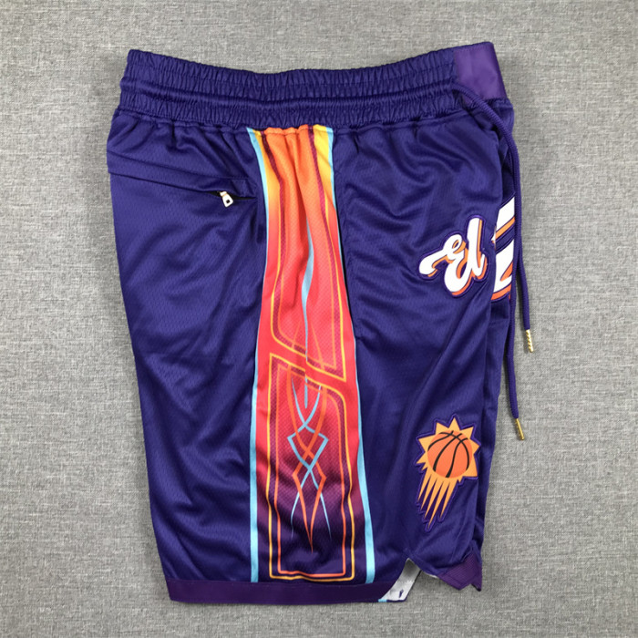 with Pocket 2024 City Eidition Phoenix Suns NBA Shorts Purple Basketball Shorts