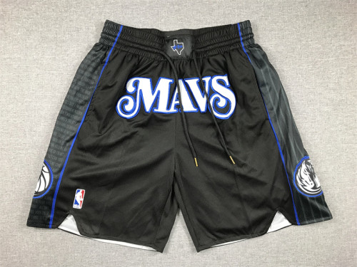 with Pocket 2024 City Edition Dallas Mavericks NBA Shorts Black Basketball Shorts