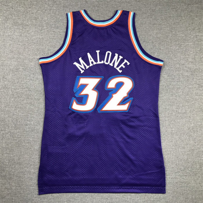 Youth Mitchell&ness 1996-97 Utah Jazz 32 MALONE Purple NBA Jersey Child Seattle SuperSonics Basketball Shirt