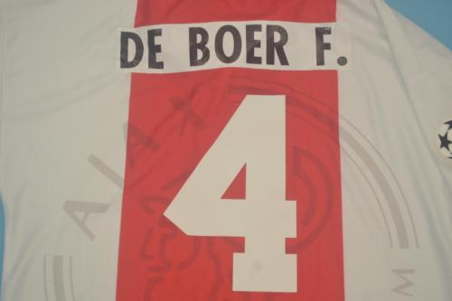 Retro Jersey 1995-1996 Ajax DE BOER F. 4 Home Soccer Jersey Vintage Football Shirt