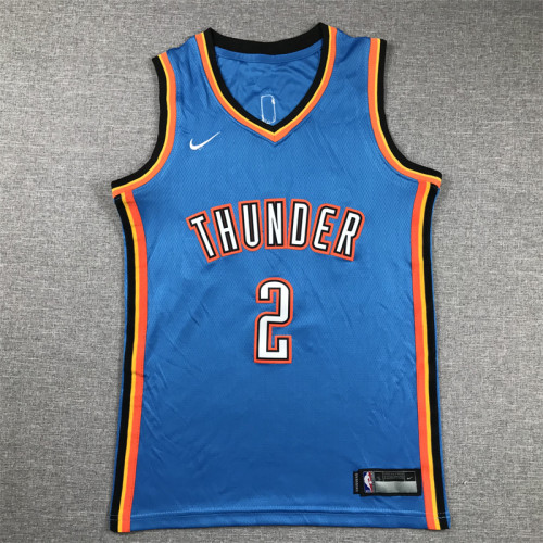 Youth Kids 2024 City Edition Oklahoma City Thunder GIL GEOUS-ALEXANDER 2 Blue NBA Jersey Child Basketball Shirt