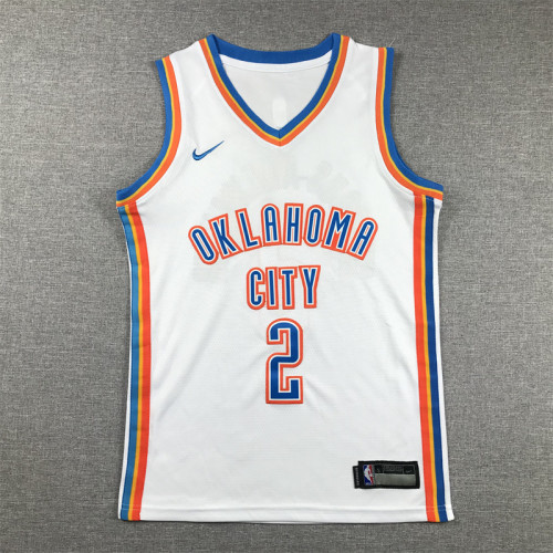 Youth Kids 2024 City Edition Oklahoma City Thunder GIL GEOUS-ALEXANDER 2 White NBA Jersey Child Basketball Shirt