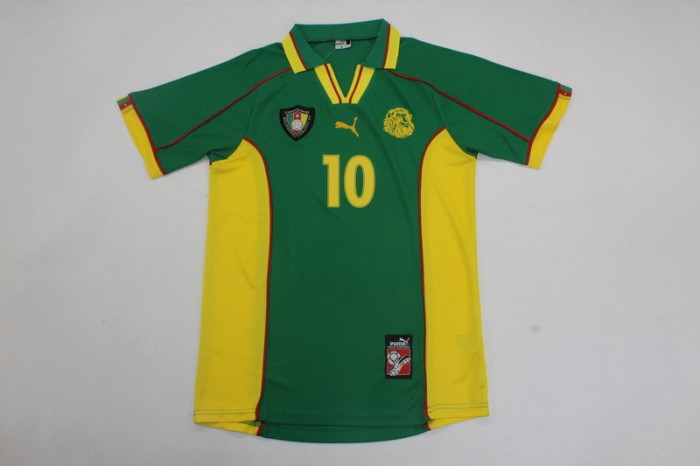 Retro Jersey 1998 Cameroon MBOMA 10 Home Soccer Jersey Cameroun Vintage Football Shirt