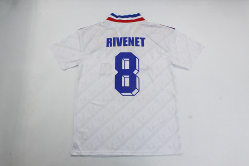 Retro Jersey 1995-1996 Lyon RIVENET 8 White Soccer Jersey Vintage Football Shirt