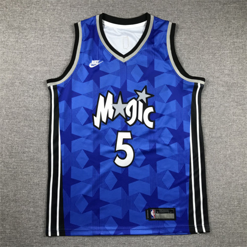 Youth Kids Orlando Magic 5 BANCHERO Blue NBA Jersey Child Basketball Shirt