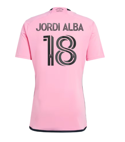Fan Version 2024-2025 Inter Miami Home Soccer Jersey MESSI 10 SUAREZ 9 SERGIO 5 JORDI ALBA 18 Football Shirt