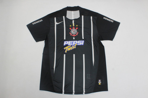 Retro Shirt 2004 Corinthians Away Black Vintage Soccer Jersey Football Shirt
