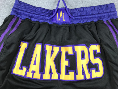 with Pocket 2024 City Edition Los Angeles Lakers NBA Shorts Black Basketball Shorts