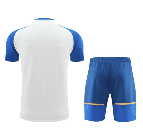 Adult Uniform 2023-2024 Marseille White Soccer Training Jersey and Shorts Football Kits