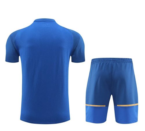 Adult Uniform 2023-2024 Marseille Blue Soccer Training Jersey and Shorts Football Kits