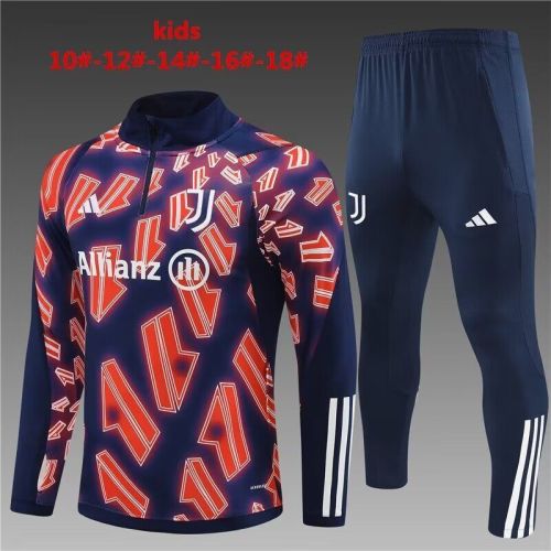 Youth 2023-2024 Juventus Purple/Red Soccer Training Sweater and Pants