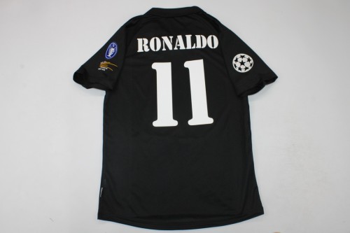 with UCL Patch Retro Jersey 2002-2003 Real Madrid RONALDO 11 Home Soccer Jersey Vintage Football Shirt