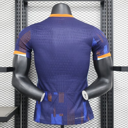 Holland Football Shirt Player Version 2024 Netherlands Away Dark Blue Soccer Jersey