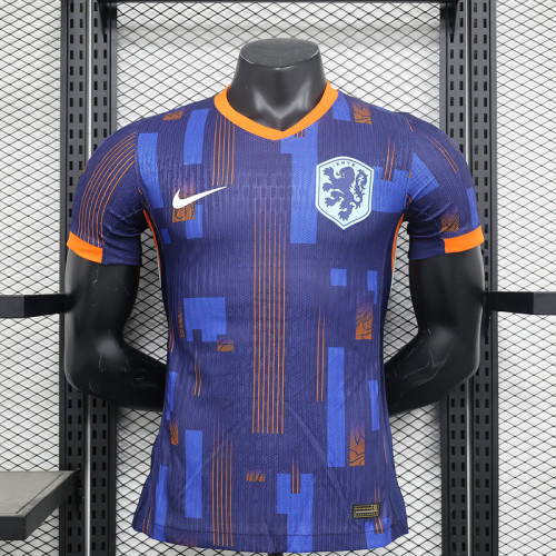 Holland Football Shirt Player Version 2024 Netherlands Away Dark Blue Soccer Jersey